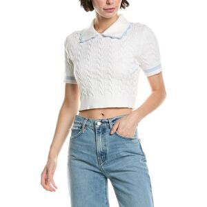 Meiven Womens Knit Polo Shirt, White